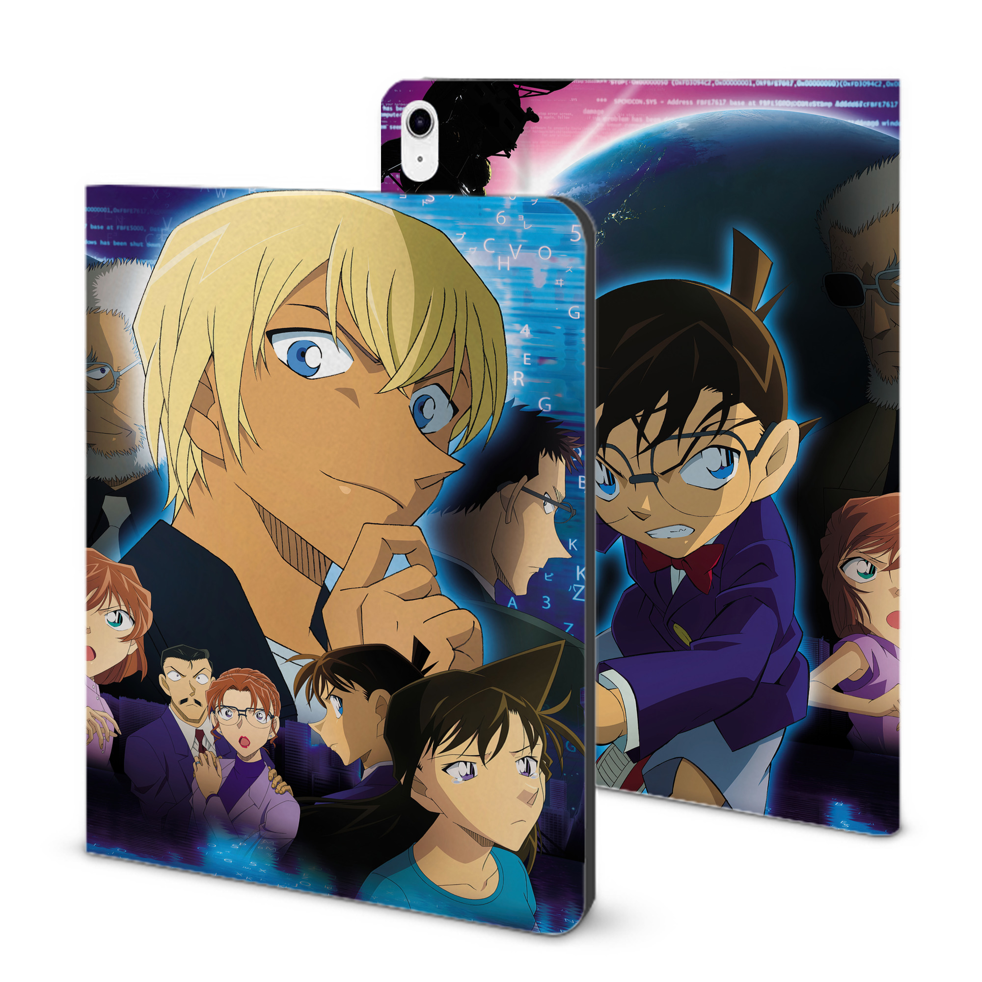（画像用） 名探偵コナン Detective Conan IPad ケース ブック型 PUレザー TPU 耐衝撃 軽量 薄型 ペン収納なし 全面保護 IPad 各モデル対応